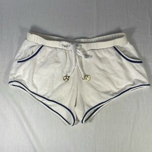 Trina Turk White Terry Cloth Drawstring Shorts Swim Cover Up Short Small